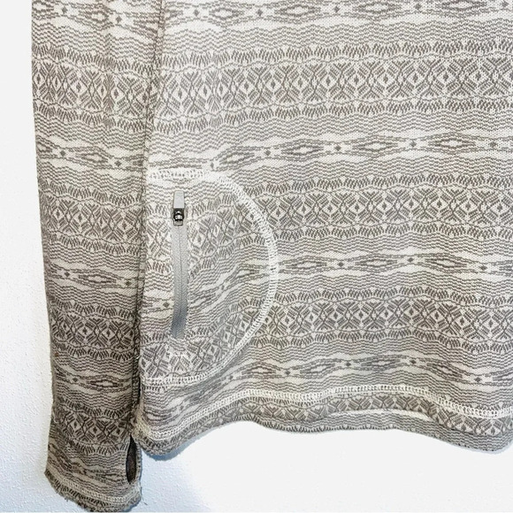 Eddie Bauer Tan & Cream Aztec Print Quarter Zip Sweatshirt Large Women’s - Picture 7 of 13